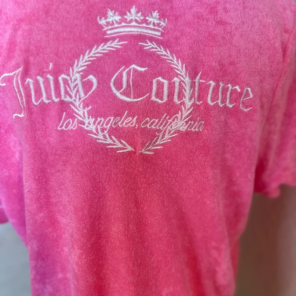 Juicy contour size large pink button down Terri‎ cloth pajama top